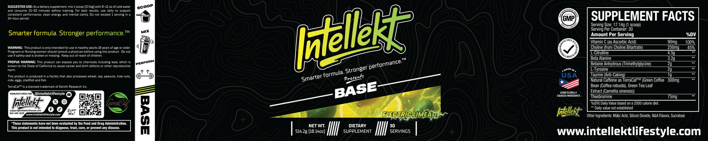 BASE Preworkout - Electric Limeade